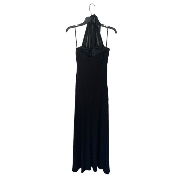 XOXO | Gorgeous Black Tulle HalterTie Beaded Waist Evening Dress S - Picture 2 of 9